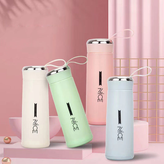 Portable double-walled glass cup
