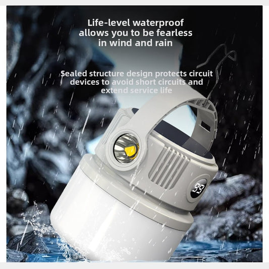 Solar-powered outdoor rechargeable camping light