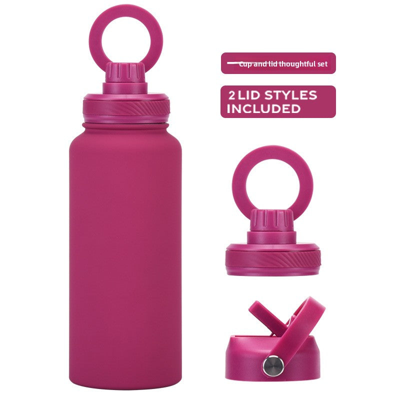 Large capacity straw thermos flask