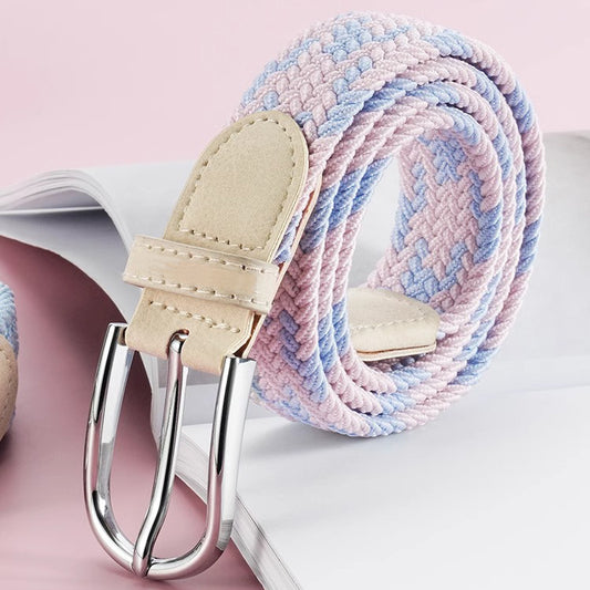 Adjustable Elastic Braided Canvas Belt