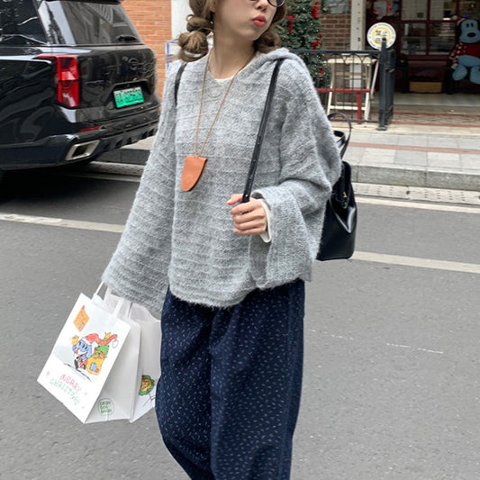 Casual Hooded Knit Sweater for Women
