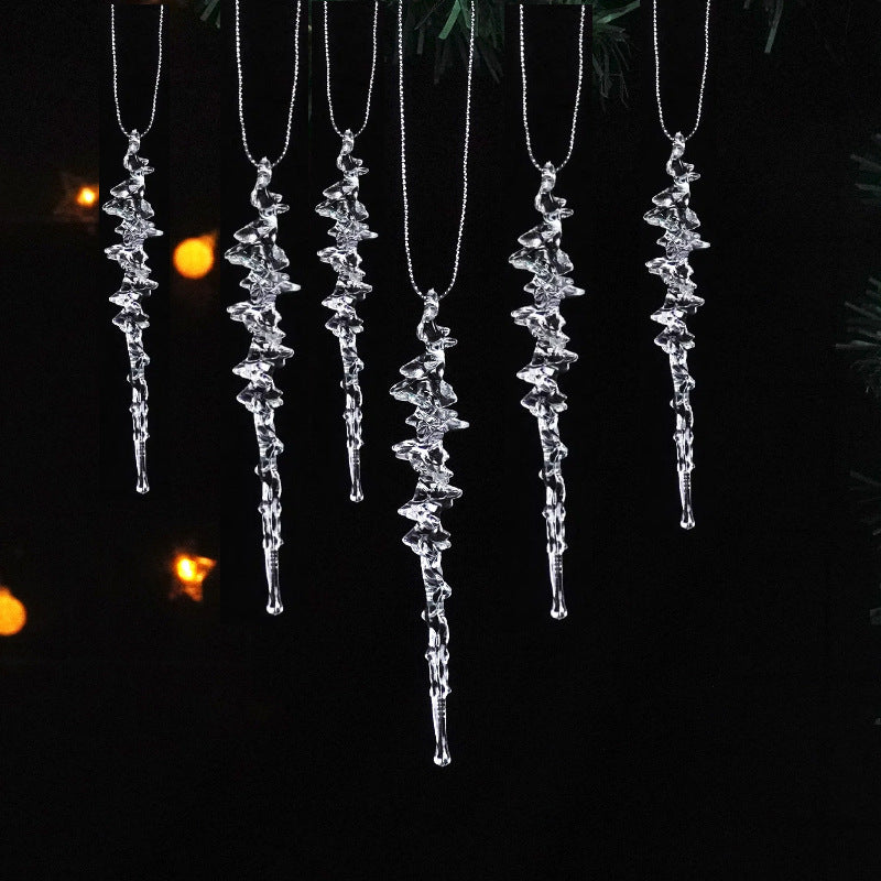 Transparent Ice Christmas Tree Pendants