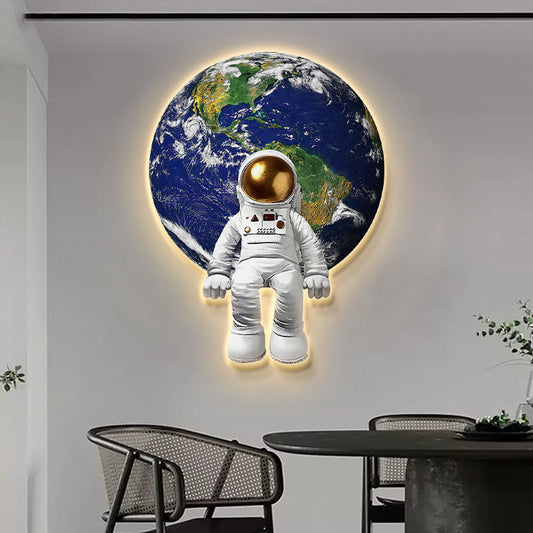 Modern 3D Wall Clock with Decorative Light