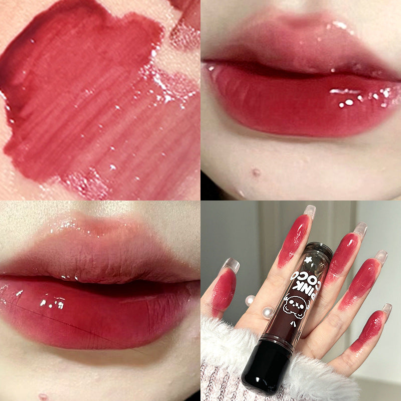 PINKCOCO bear doodle mirror lip glaze
