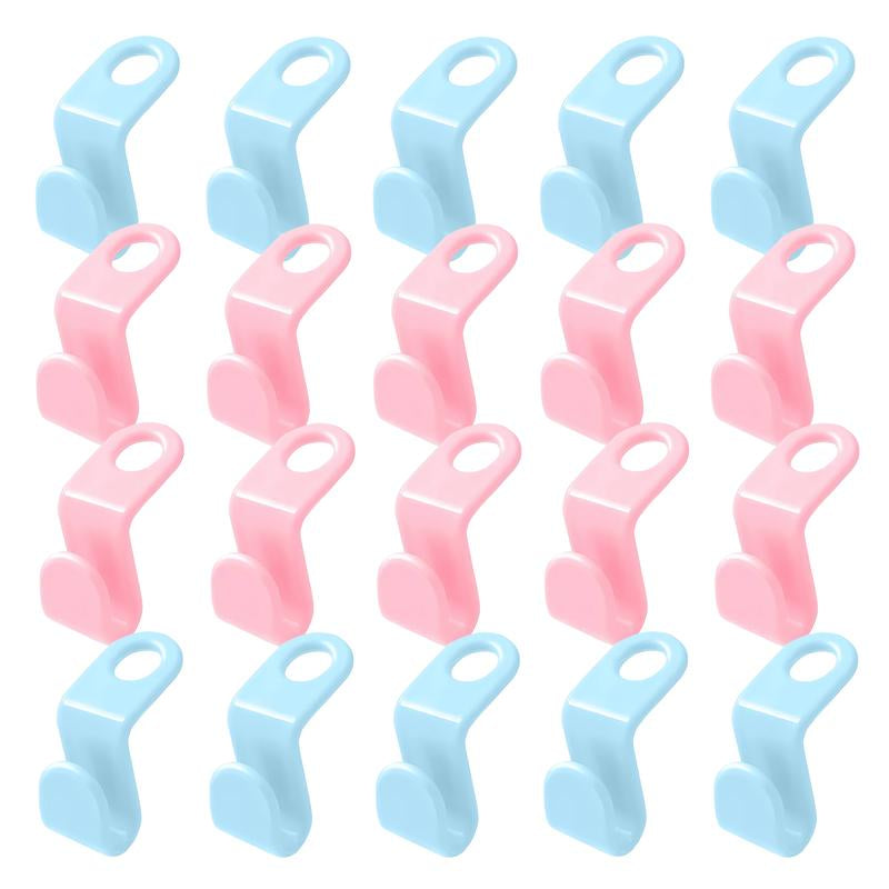 Space Saving Hangers Connector Hooks 20 Counts, High Load-Bearing Clothes Hanger Connector Hooks, Hooks for Hangers, Random Colors