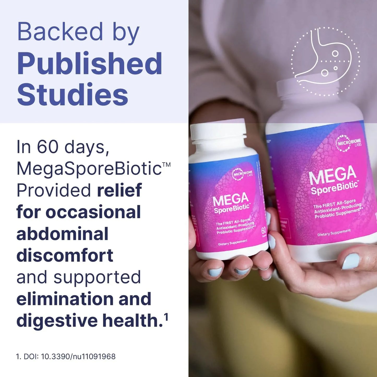 Microbiome Labs MegaSporeBiotic Probiotics for Digestive Health – Mens & Womens Probiotic Nutritional Supplements with Spore