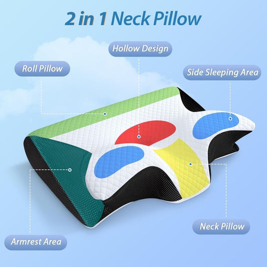 Butterfly-shaped pillow for neck support