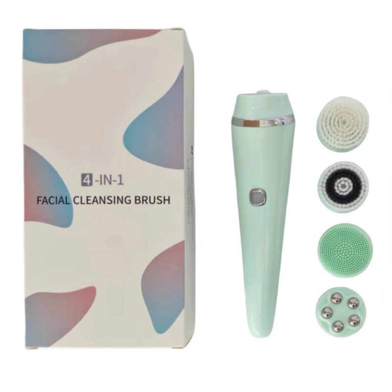 Multifunctional Electric Facial Cleansing Brush with 4 Heads