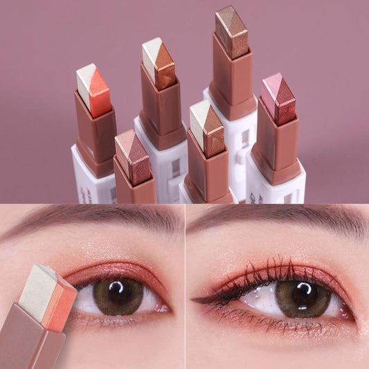 Dual-Color Eyeshadow Pen with Glitter and Matte Finish