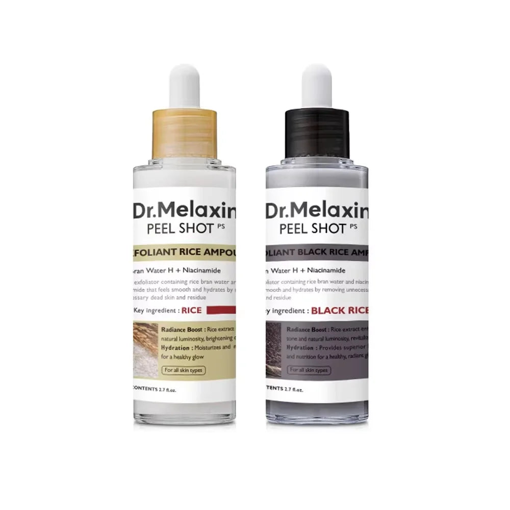 Dr.Melaxin, Peel Shot Glow Rice Exfoliating Ampoule, Gentle Exfoliating Face and Body Scrub for All Skin Types, Korean Skincare