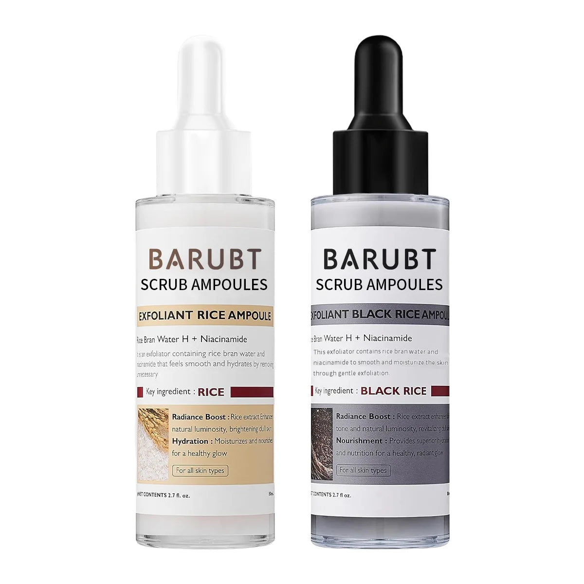 Peel Shot Glow Rice Ampoule Serums for Brightening, Exfoliating, and Moisturizing - Suitable for All Skin Types