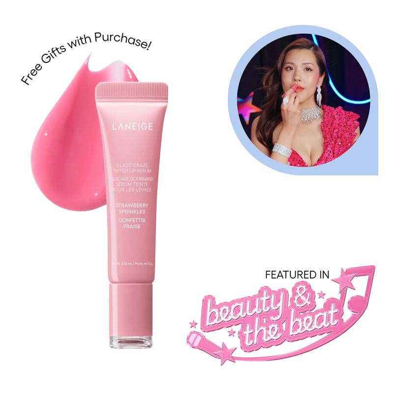Laneige Glaze Craze Tinted Lip Serum, Hydrating & Moisturizing Lip Tint, Korean Lip Care, Infused with Polypeptide