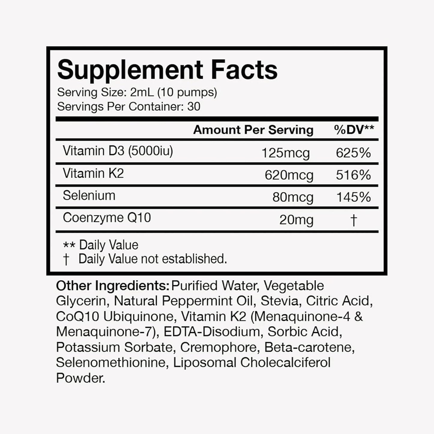 Liposomal Vitamin D3+K2 Dropper