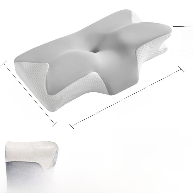 Roll-packed horn-shaped memory foam pillow for sleeping