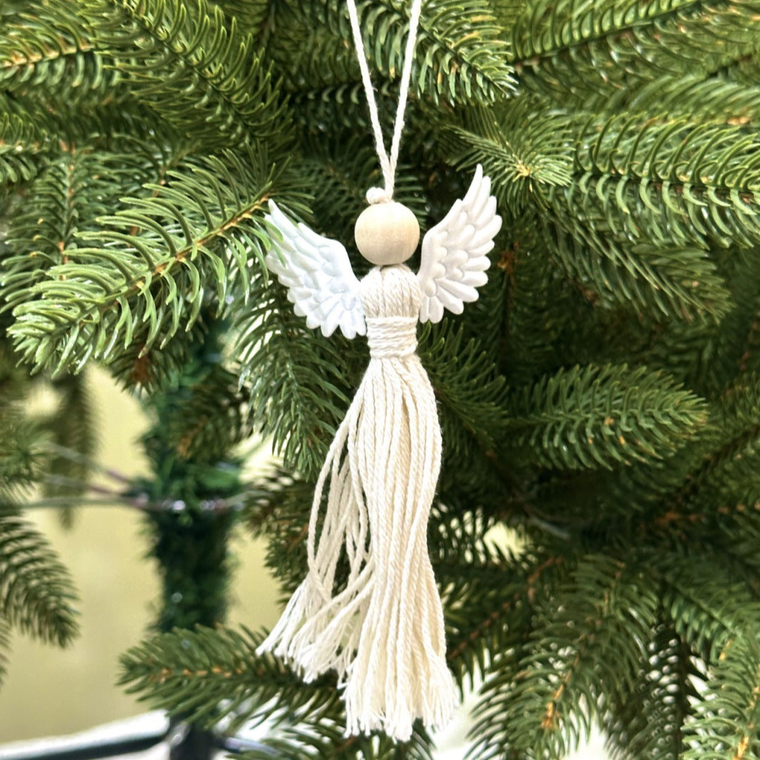 Bohemian Handmade Cotton Rope Christmas Angel Pendant
