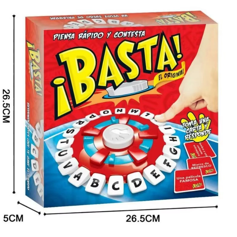 Basta Spanish Word Board Game Fast Paced Letter Vocabulary Game for Family Game Nights, Classroom Learning