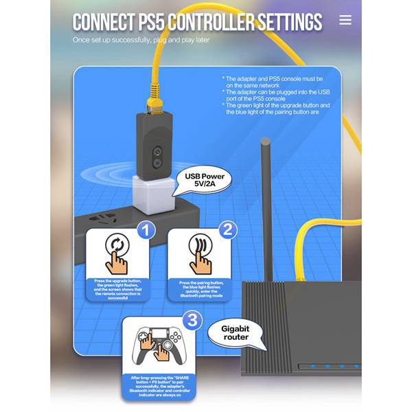 Wireless Vibration Motion Control Game Controller