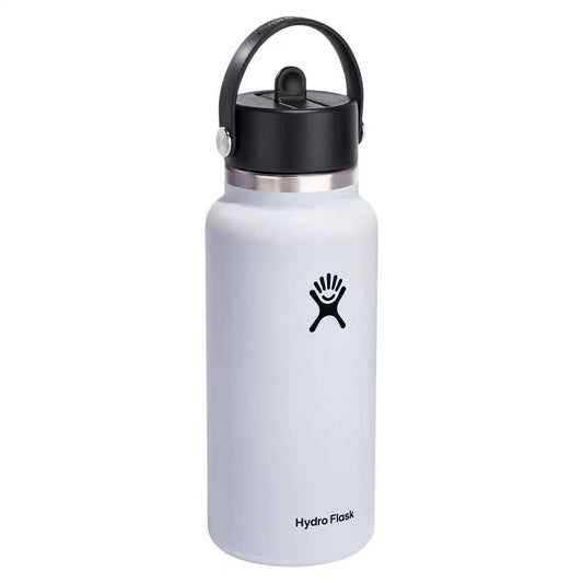 Portable Stainless Steel Thermos with Handle and Straw