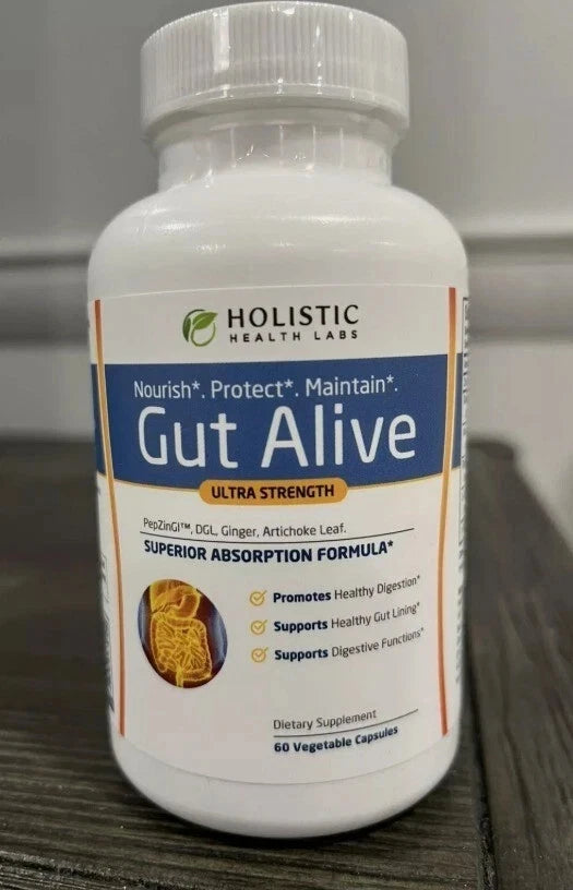 Holistic Health Labs Gut Alive Ultra Strength Superior Absorption- (60 Capsules)