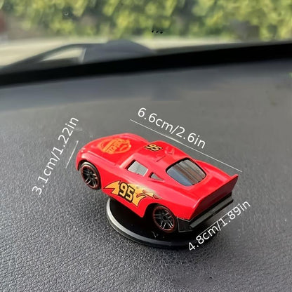 Cool Car Drift Style Decoration - Fashionable Red Sports Car, Cartoon Design, Includes Creative Base and Dashboard Hanging Ornament - Durable Plastic Interior Kit, Car Decoration