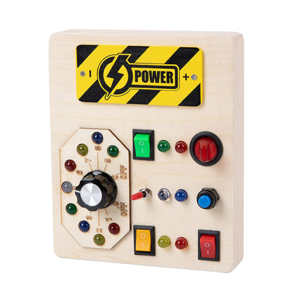 Wooden LED Busy Board Educational Toy for Kids