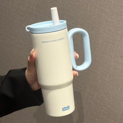 Stainless Steel Insulated Water Cup with Straw and Handle
