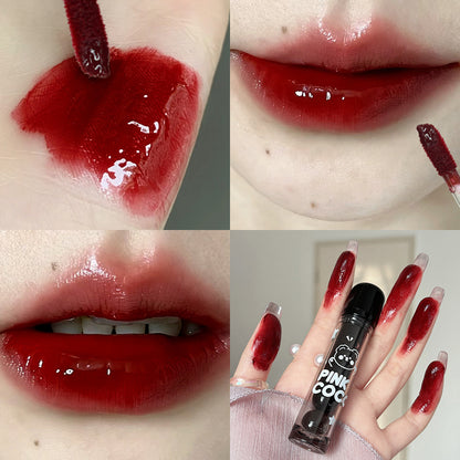 PINKCOCO bear doodle mirror lip glaze