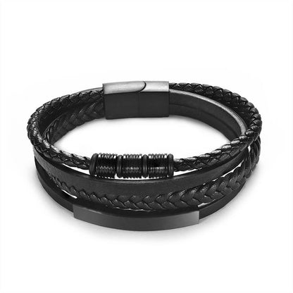 Stainless Steel Leather Bracelet