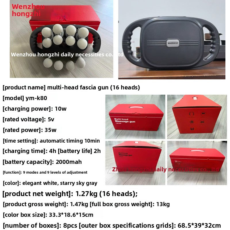 Professional 20-Head Fascia Gun with 9 Modes and 30 Adjustable Levels