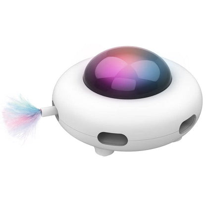 Automatic Rechargeable Cat Toy with Feather Attachments