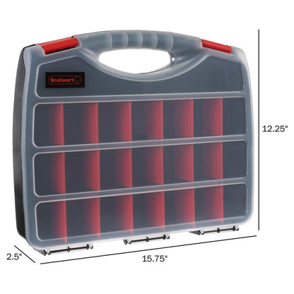 Stalwart Portable Storage Case - Secure Locks & 23 Compartmen