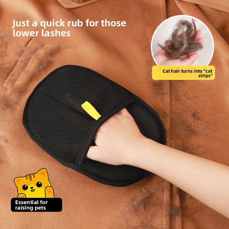 Static electricity hair removal gloves
