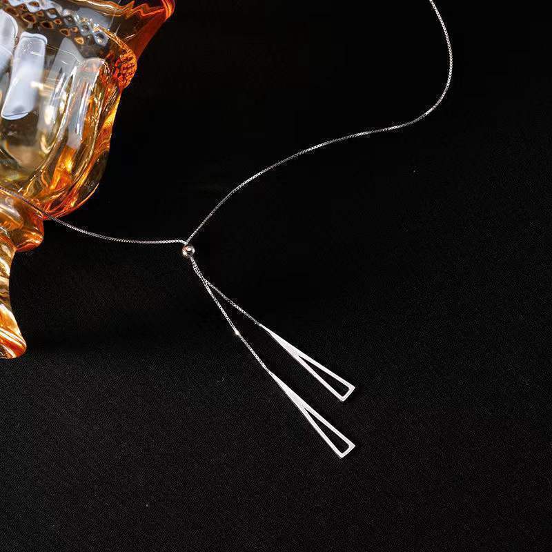 Adjustable Double Triangle Pendant Necklace