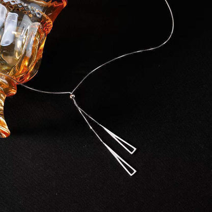 Adjustable Double Triangle Pendant Necklace