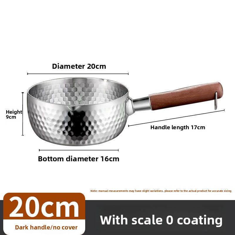 Japanese Style Walnut Handle Stainless Steel Milk Pot