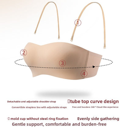 Women Strapless Push-Up Seamless Bra
