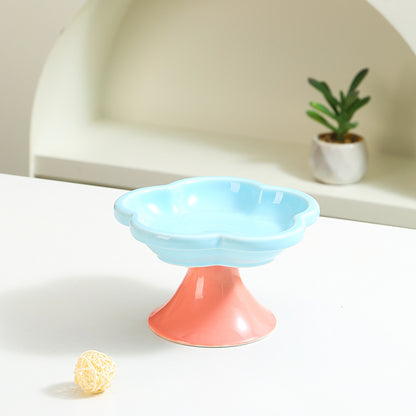 Creative Flower Ceramic Pet Bowl
