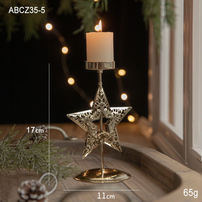 Retro Iron Christmas Candlestick Decorations