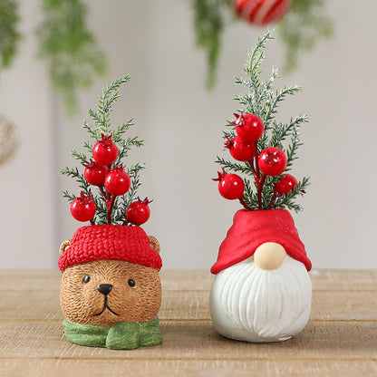Resin Christmas Gnome Doll Santa Snowman Decoration Ornament