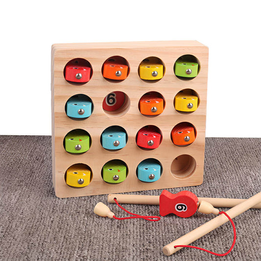 Wooden Magnetic Memory Fishing Game for Cognitive Training