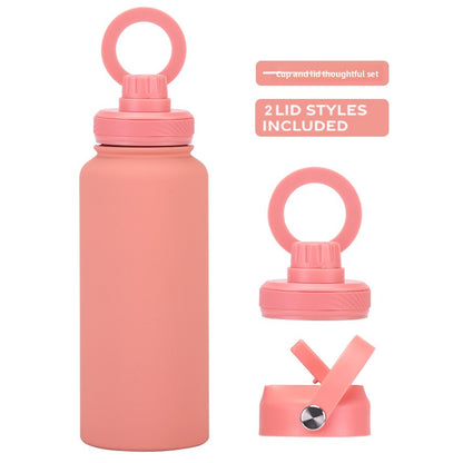 Large capacity straw thermos flask