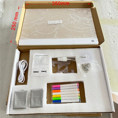 Erasable DIY children's light-up drawing board night light