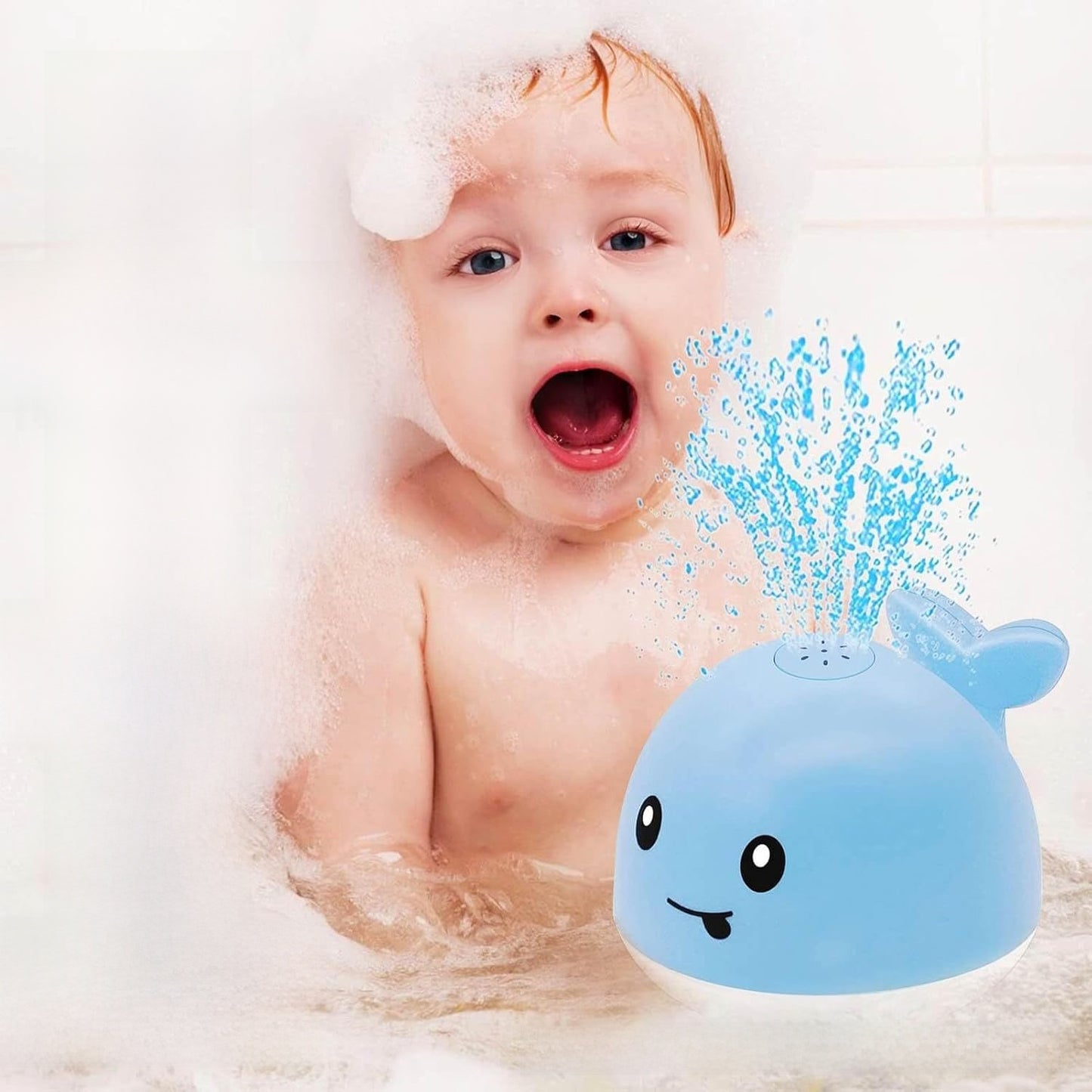 Electric water spouting whale toy