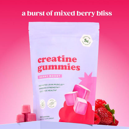 Creatine Gummies Berry Flavor Chewable Supplement