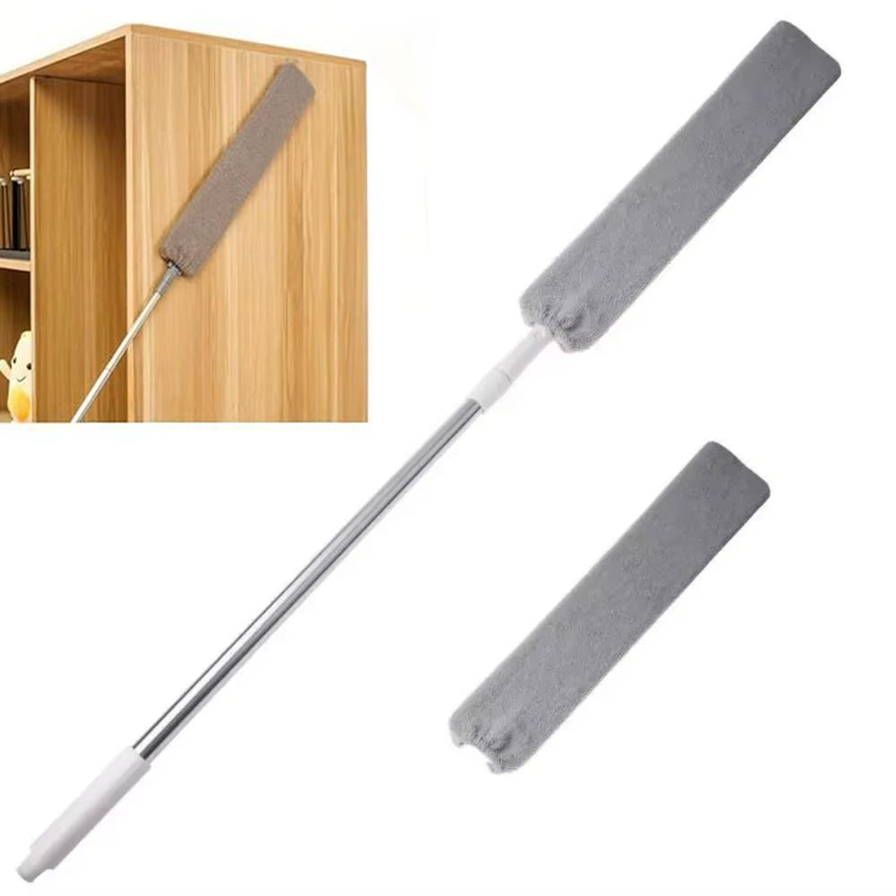 Retractable Long Handle Cleaning Mop Adjustable Microfiber Head Furniture Crevice Brush Reusable Flexible Window Duster Scrubber