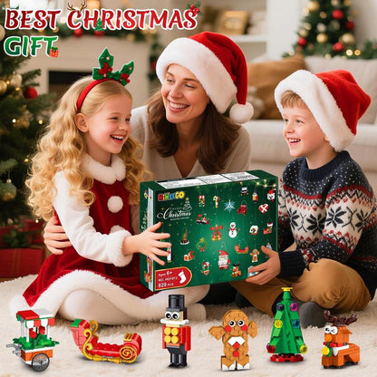 24 Days Christmas Countdown Ornaments Building Set with Hanging Christmas Tree, Wreath, Santa, Snowman, Gingerbread, Reindeer, Nutcracker Snowflakes Xmas Stocking Stuffer Decor Toy Gift for Kids Girl Boys Ages 6+