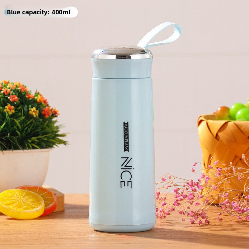 Portable double-walled glass cup