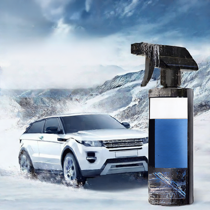 Car snow melting and de-icing spray
