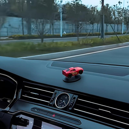 Cool Car Drift Style Decoration - Fashionable Red Sports Car, Cartoon Design, Includes Creative Base and Dashboard Hanging Ornament - Durable Plastic Interior Kit, Car Decoration