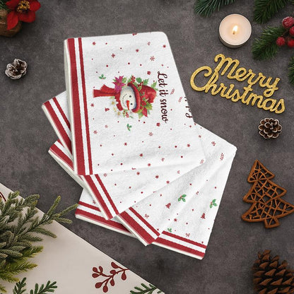 5Pcs Christmas Kitchen Towel Dish Towels and Dishcloths Merry Christmas Tree Reindeer Truck Santa Claus Cartoon Design 15 X 23 Inch Holiday Home Indoor Bathroom Party Noel Decorations Hand Towels Gift Supplies